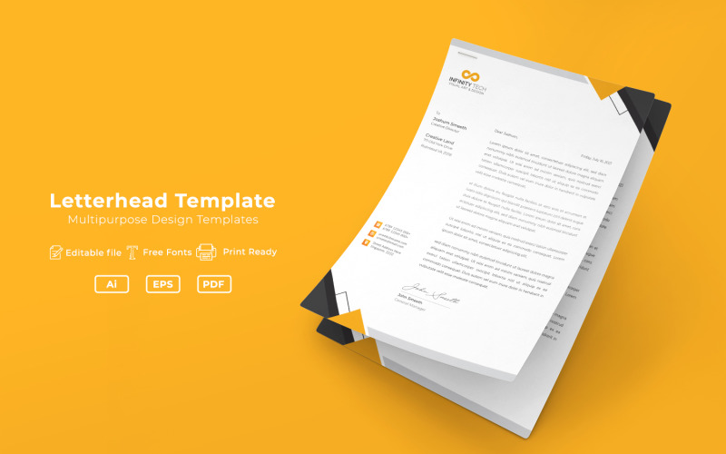 Download Фирменный стиль "Letterhead - Corporate Identity Template" / Letterhead - Corporate Identity Template - Фирменный стиль на тему графика letter,corporate,letterhead,vector,company,design,identity,paper,document,leaflet,a4,print,abstract,contract,modern,presentation,official,business,page,headline