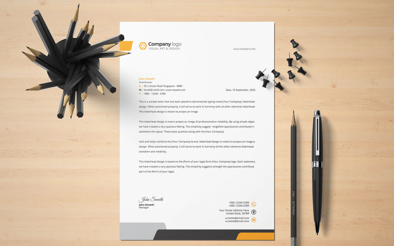 Download Фирменный стиль "Letterhead - Corporate Identity Template" / Letterhead - Corporate Identity Template - Фирменный стиль на тему графика letter,corporate,letterhead,vector,company,design,identity,paper,document,leaflet,a4,print,abstract,contract,modern,presentation,official,business,page,headline