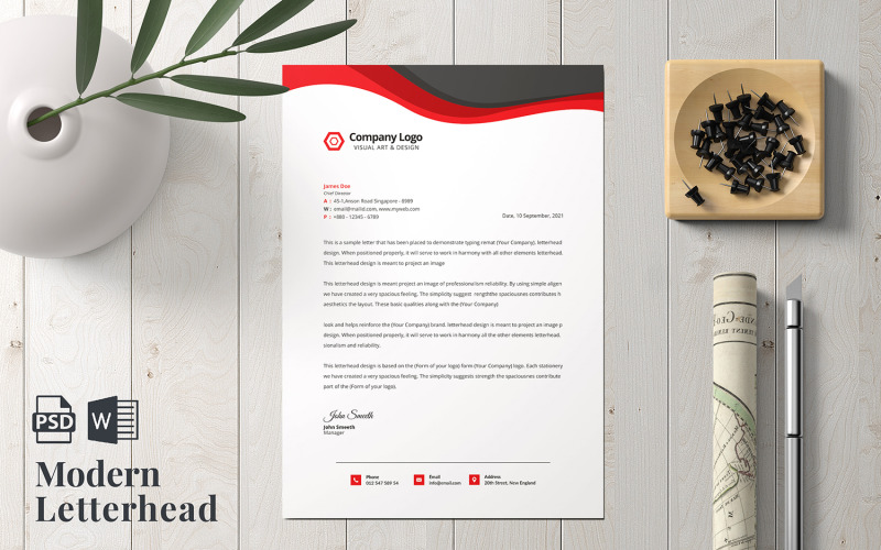 Download Фирменный стиль "Letterhead - Corporate Identity Template" / Letterhead - Corporate Identity Template - Фирменный стиль на тему графика letter,corporate,letterhead,vector,company,design,identity,paper,document,leaflet,a4,print,abstract,contract,modern,presentation,official,business,page,headline