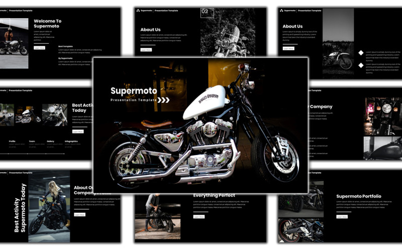 Мотоцикл Supermoto шаблон PowerPoint