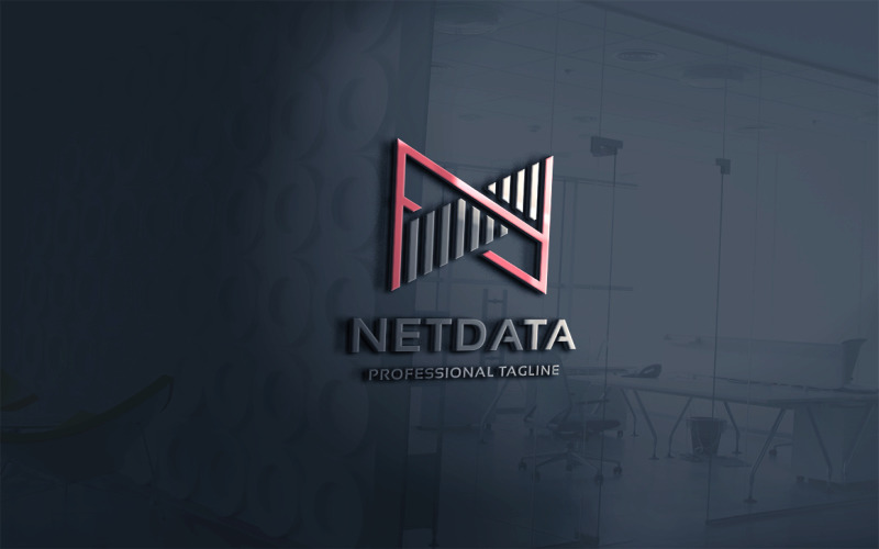 Шаблон логотипа Net Data Letter N