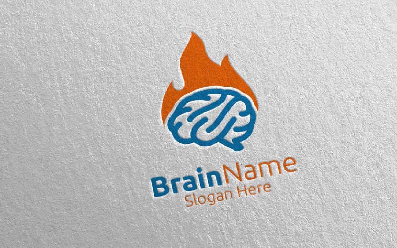 Hot Brain con la plantilla de logotipo Think Idea Concept 13
