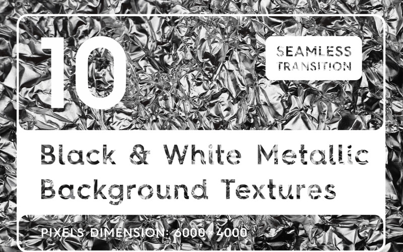 10 Black & White Metallic Textures Hintergrund