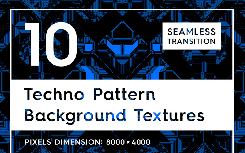10 fond de textures de motif techno sans soudure