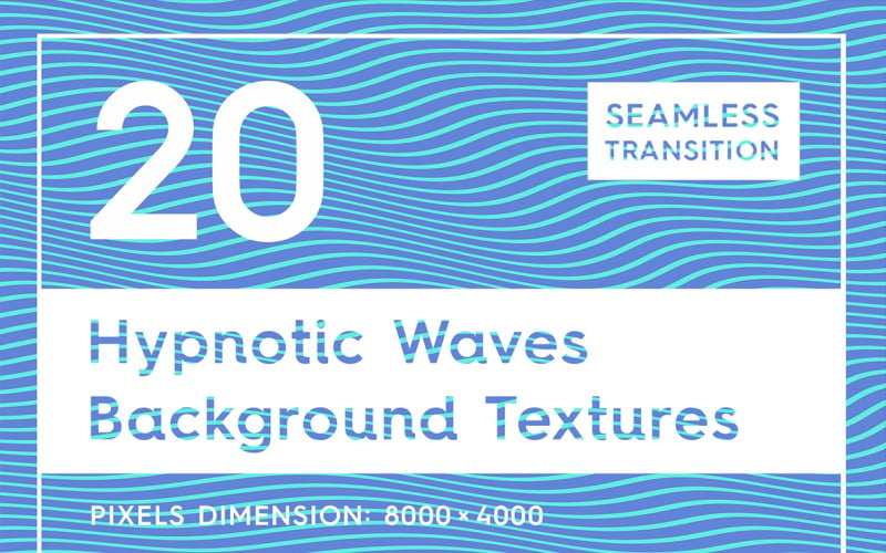 20 бесшовных гипнотических волн текстуры фона
