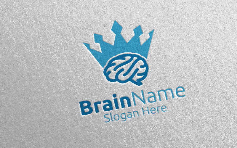 King Brain with Think Idea Concept 23 Logo Template