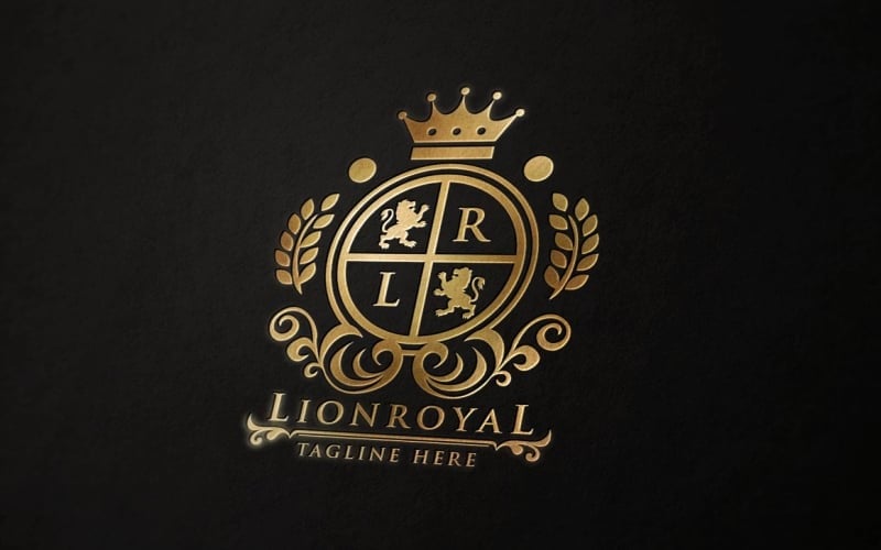 Modelo de logotipo do Lion Royal Pro