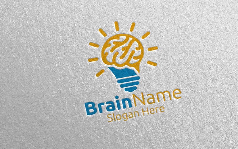 Мозок мозку з Think Idea Concept 15 логотип шаблон