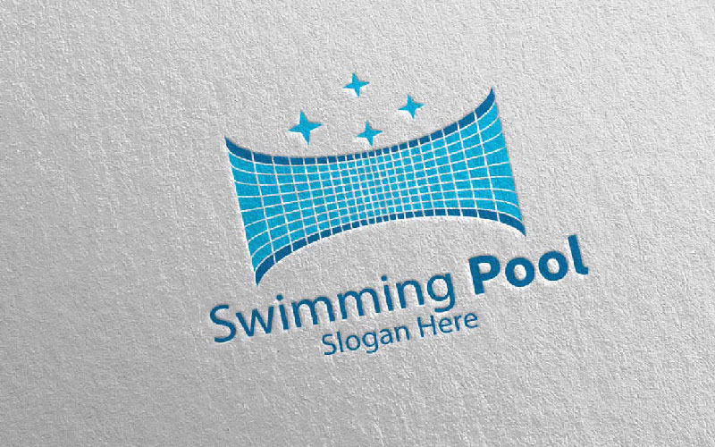 Modelo de logotipo para serviços de piscina 37