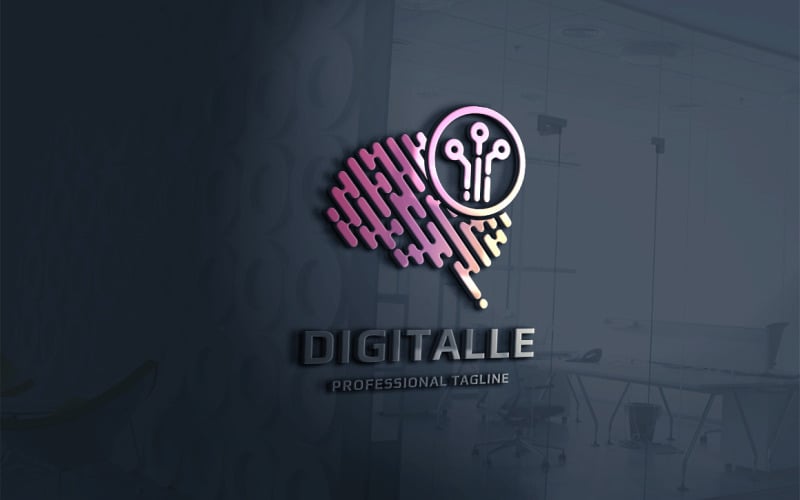 Download Шаблон логотипа "Digital Brain Logo Template" / Digital Brain Logo Template - Шаблон логотипа на тему графика agency,brain,brainstorm,brainwash,brand,branding,bright,concept,design,development,electro,electronic,human brain,idea,identity,intelligent,it,mobile,programmer,smart