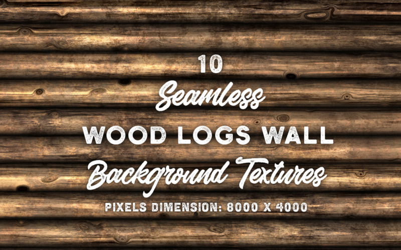 10 Seamless Wood Logs Wall Textures Background