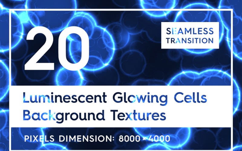 20 naadloze lichtgevende gloeiende cellen texturen achtergrond