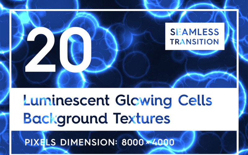20 Nahtlose Lumineszenz leuchtende Zellen Texturen Hintergrund