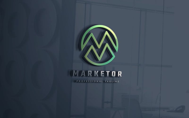 Market Round Letter M Logo Template