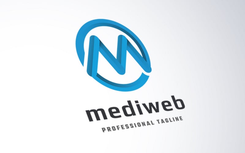 Medya Web Harf M Logo Şablonu