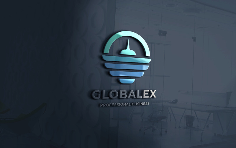 Modèle de logo d'entreprise mondiale