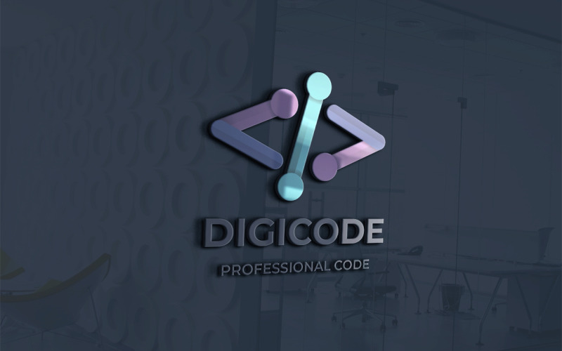 Modello di logo di codice digitale