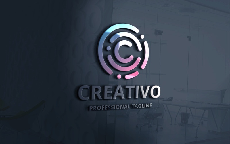 Modello di logo rotondo creativo lettera C.