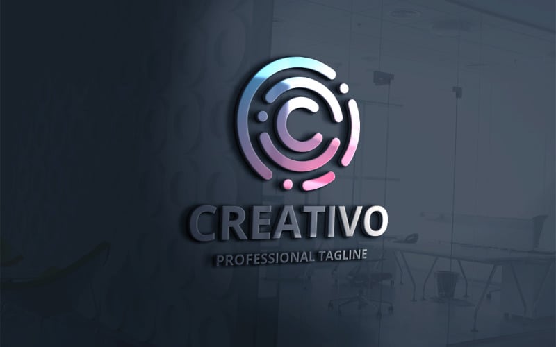 Modelo de logotipo criativo redondo letra C