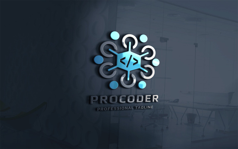 Modelo de logotipo de codificador profissional