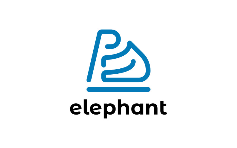 Шаблон логотипа сидеть слона