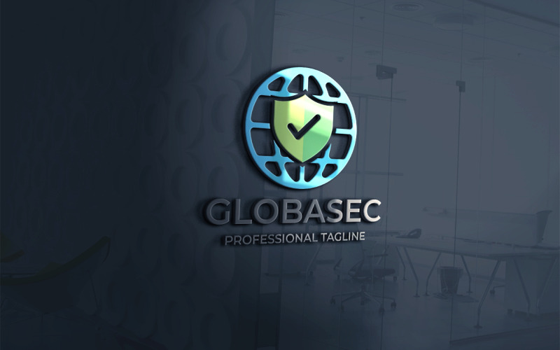 Шаблон логотипу глобальної безпеки
