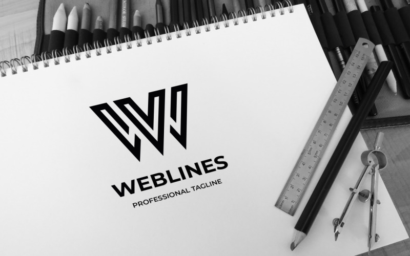 Download Шаблон логотипа "Web Lines Letter W Logo Template" / Web Lines Letter W Logo Template - Шаблон логотипа на тему графика agency,app,brand,branding,business,creation,design,dynamics,firm,group,identity,letter,media,modern,multimedia,professional,visual identity,w letter,w logo,warning