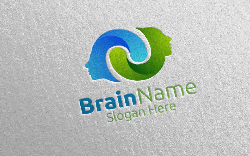 Emberi agy gondolat ötlet koncepció 30 logó sablon