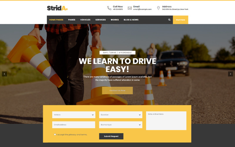 Strida - WordPress-tema för körskola