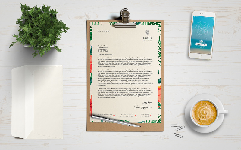 A4 One Page Letterhead / Invoice / Resume product mockup