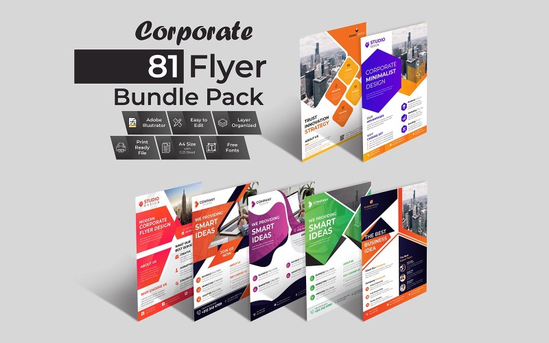 Business Flyer Bundle Mega Pack - Vorlage für Unternehmensidentität