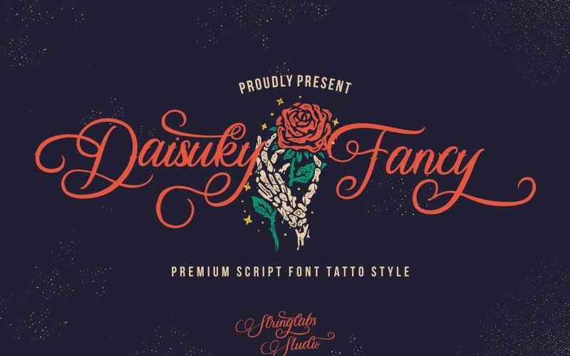 Daisuky Fancy - tetováló kurzív betűtípus