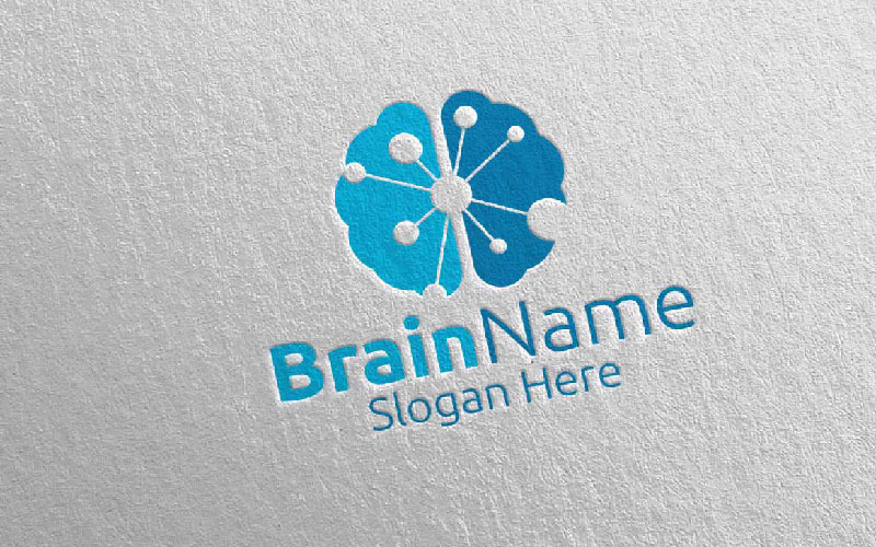 Power Brain avec modèle de logo Think Idea Concept 42
