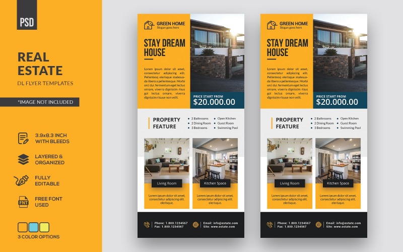 Download Фирменный стиль "Real Estate DL Flyer - Corporate Identity Template" / Real Estate DL Flyer - Corporate Identity Template - Фирменный стиль на тему графика corporate,business,creative,design,real estate,banner,company,flyer,marketing,architecture,dl flyer,house,graphic,minimalistic,furniture,property,interior,future