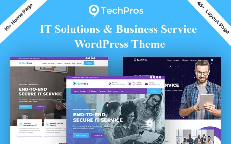 Techpros - šablona WordPressu pro IT služby a software od Elementoru.