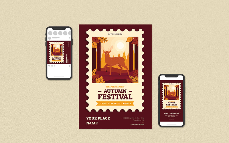Autumn Festival Flyer Set - Corporate Identity Template