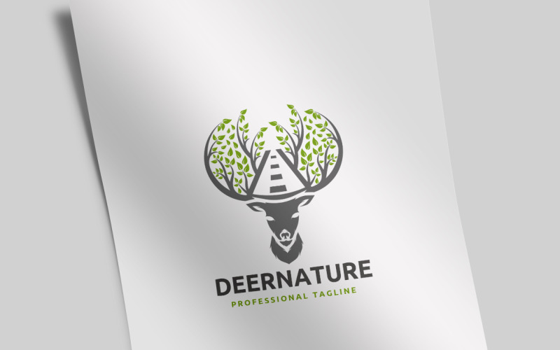 Download Шаблон логотипа "Deer Nature Logo Template" / Deer Nature Logo Template - Шаблон логотипа на тему графика animal,animals,big,buck,club,clubs,deer,deer head,eco,exclusive,forest,fresh,green,hunt,hunting,jungle,leave,modern,nature,pet