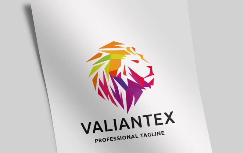 Pixel Valiant Lion Logo Template