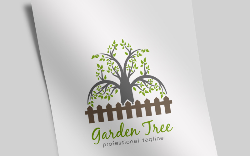 Шаблон логотипа садовое дерево