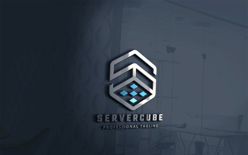 Šablona loga krychle serveru
