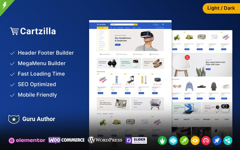 Cartzilla — многоцелевая тема WooCommerce для Mega Store