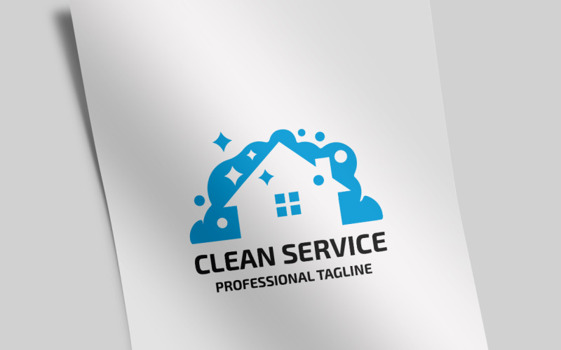 Download Шаблон логотипа "Clean Service Logo Template" / Clean Service Logo Template - Шаблон логотипа на тему графика building,clean,cleaning,fresh,home,house,household,maintenance,modern,natural,nature,plumbing,professional,real estate,residential,service,wash,washing,water,window