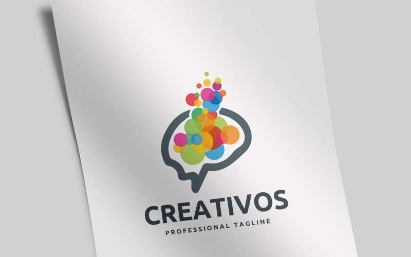 Download Шаблон логотипа "Creative Brain Logo Template" / Creative Brain Logo Template - Шаблон логотипа на тему графика ai,artificial intelligence,blue,colorful,communication,computer,corporate,developer,digital,face,green,head,high tech,human,innovation,internet,it,logo,low poly,pink