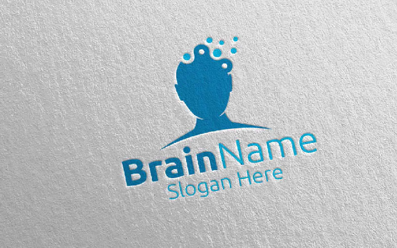 Cérebro humano com Think Idea Concept 58 Logo Template