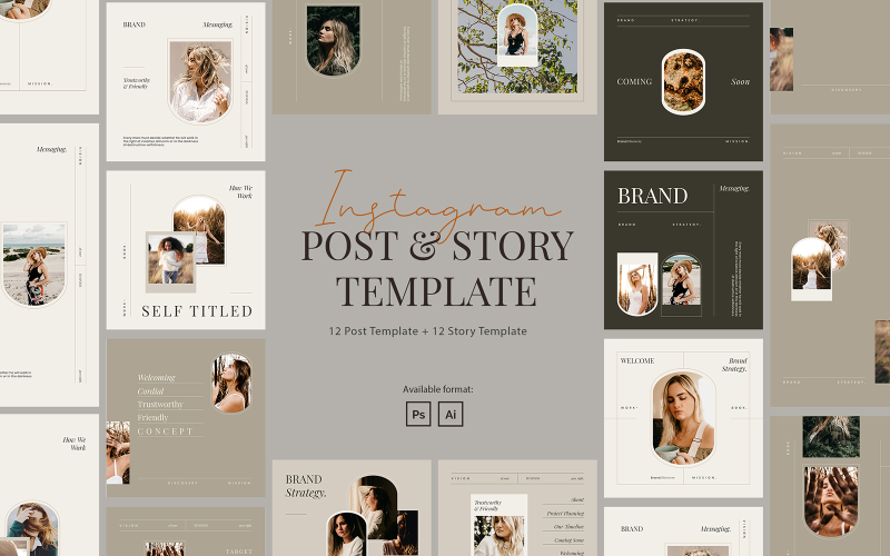 Download Шаблон для соцсетей "Minimalist Creator Instagram Post &amp; Story Template for Social Media" / Minimalist Creator Instagram Post &amp; Story Template for Social Media - Шаблон для соцсетей на тему графика instagram for coach,instagram for creator,instagram for writer,influencer,blogger,inpisrator,corporate instagram,company instagram,instagram for company,business,brand,lifestyle,minimalist,mo
