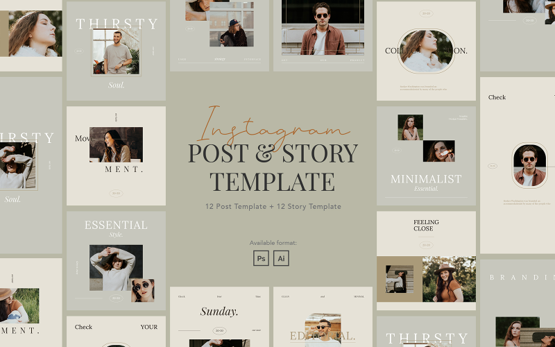 Download Шаблон для соцсетей "Minimalist Creator Instagram Post &amp; Story Template for Social Media" / Minimalist Creator Instagram Post &amp; Story Template for Social Media - Шаблон для соцсетей на тему графика instagram for coach,instagram for creator,instagram for writer,influencer,blogger,inpisrator,corporate instagram,company instagram,instagram for company,business,brand,lifestyle,minimalist,mo