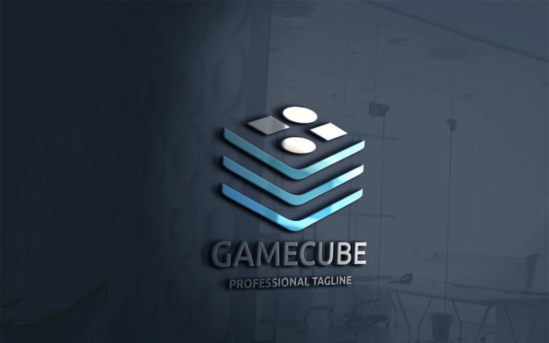 Modèle de logo de cube de jeu