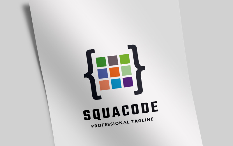 Шаблон логотипа Squa Code