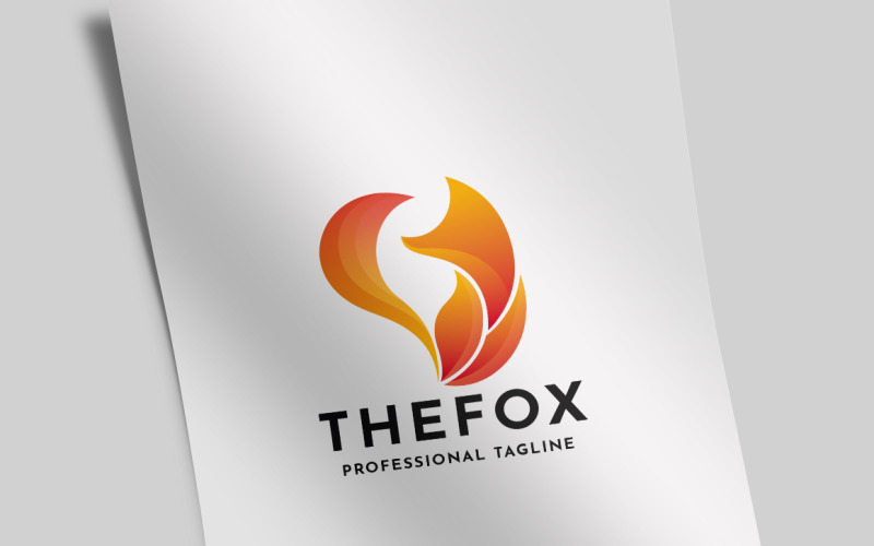 Download Шаблон логотипа "The Fox Logo Template" / The Fox Logo Template - Шаблон логотипа на тему графика agile,agility,animal,animals,business,colorful,crafty,cunning,dog,entertainment,fast,fox,fox logo,foxed,foxy,media,orange,predator,professional,quick
