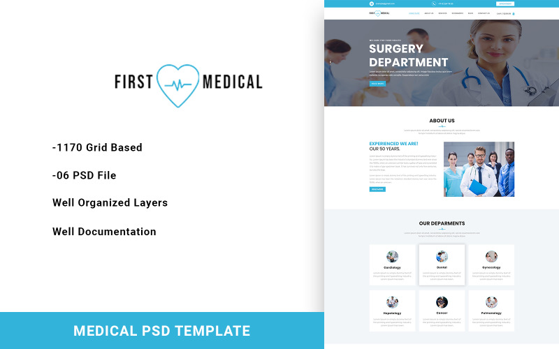 FirstMedical - medyczny szablon PSD